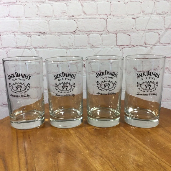 Vintage Jack Daniel’s Embossed Old Time Old  No. 7 Tennessee Whiskey Glasses - Picture 1 of 7